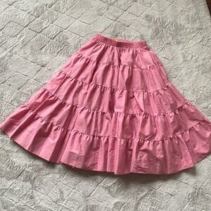 Partners Please Malco Modes Square Dancing Swing Skirt Tiered Ruffle Pink